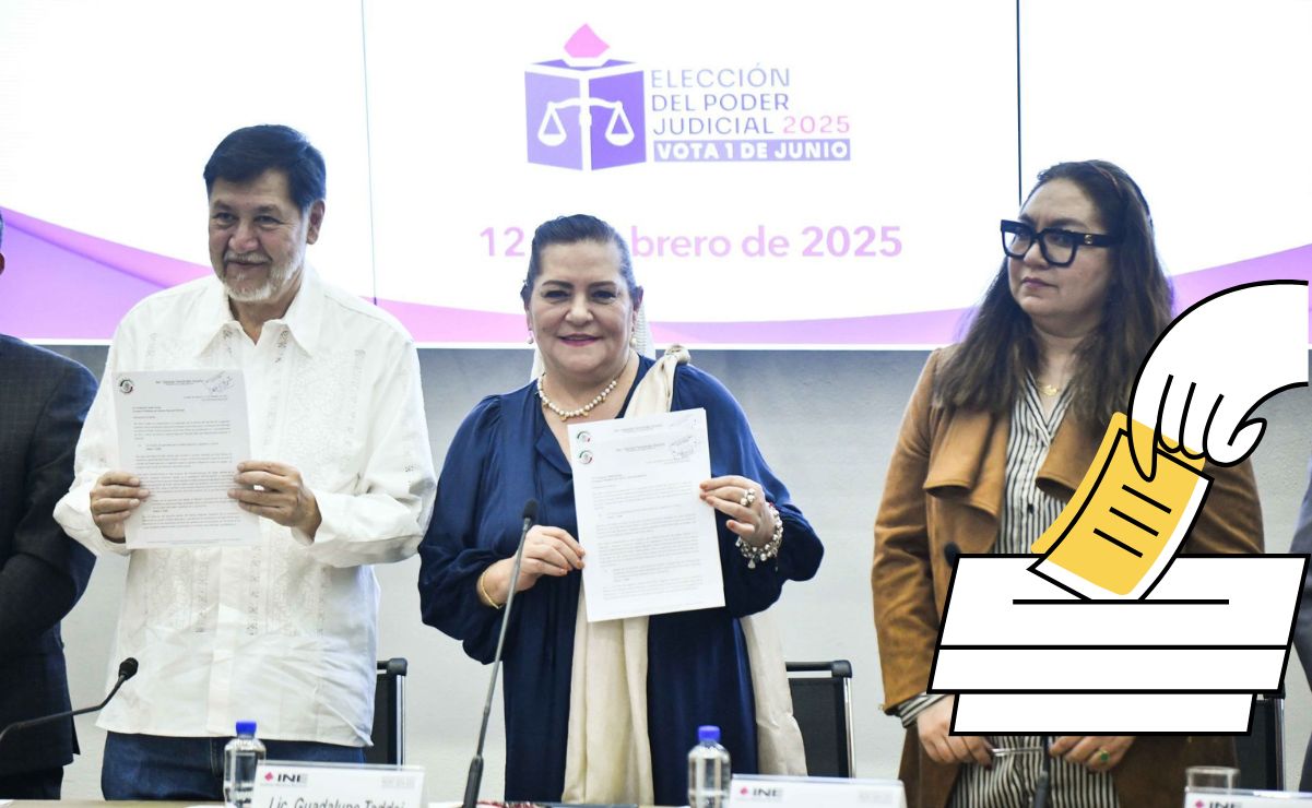 Gerardo Fernández Noroña entregó al INE la lista completa de candidatas y candidatos al Poder Judicial.